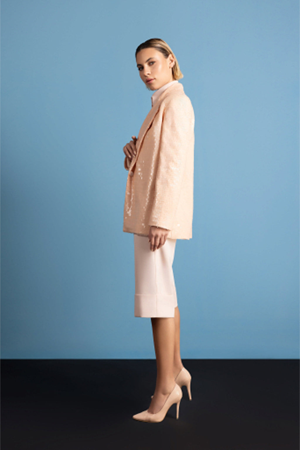 Vespera Rosa Sequin Blazer