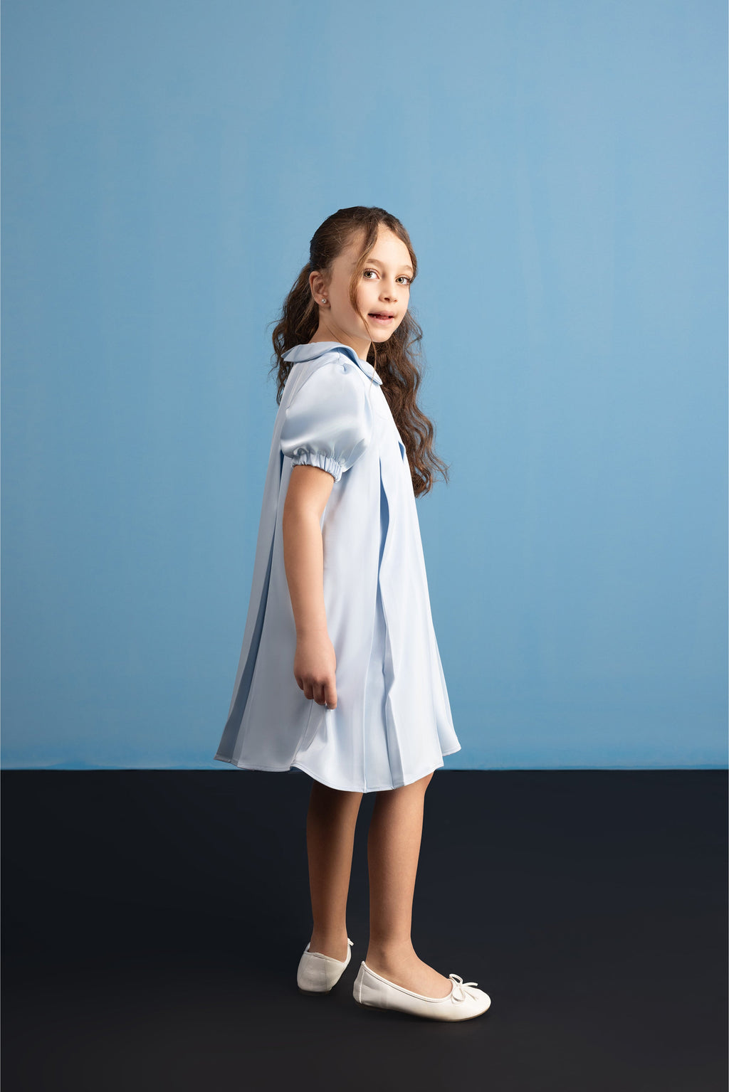 Caeruleum Flores Pleated Dress