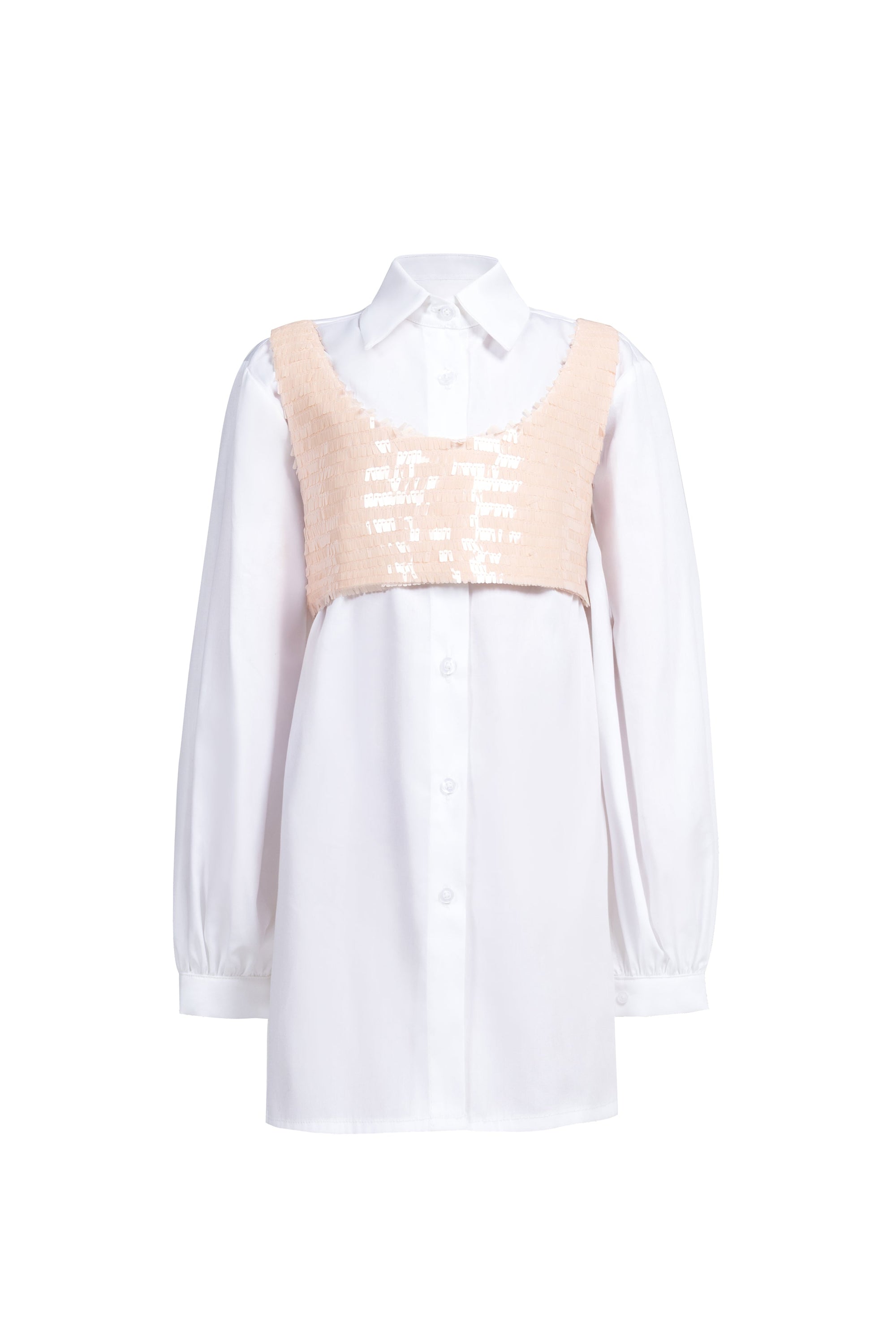 Vespera Rosa Sequin Crop Top