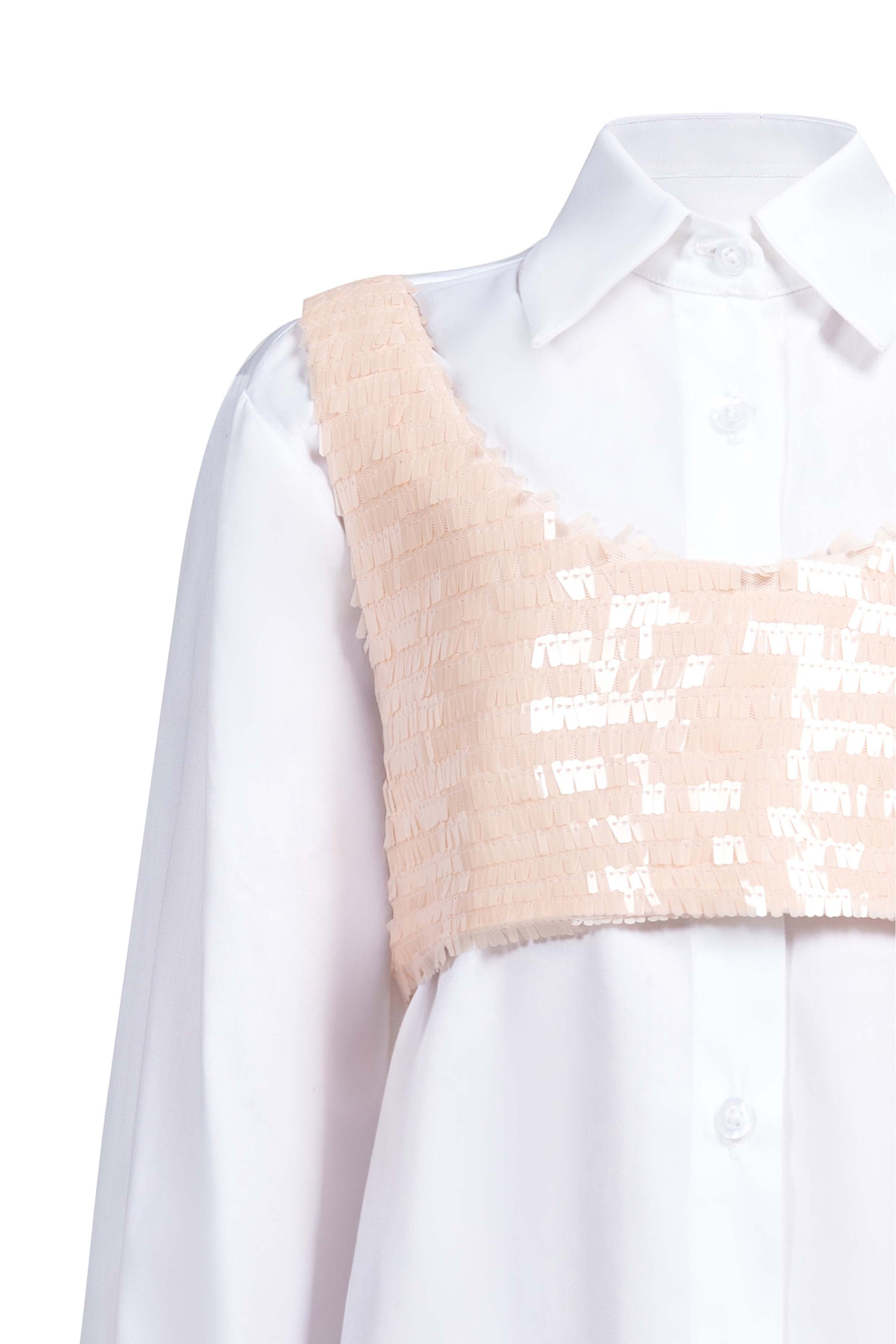 Vespera Rosa Sequin Crop Top