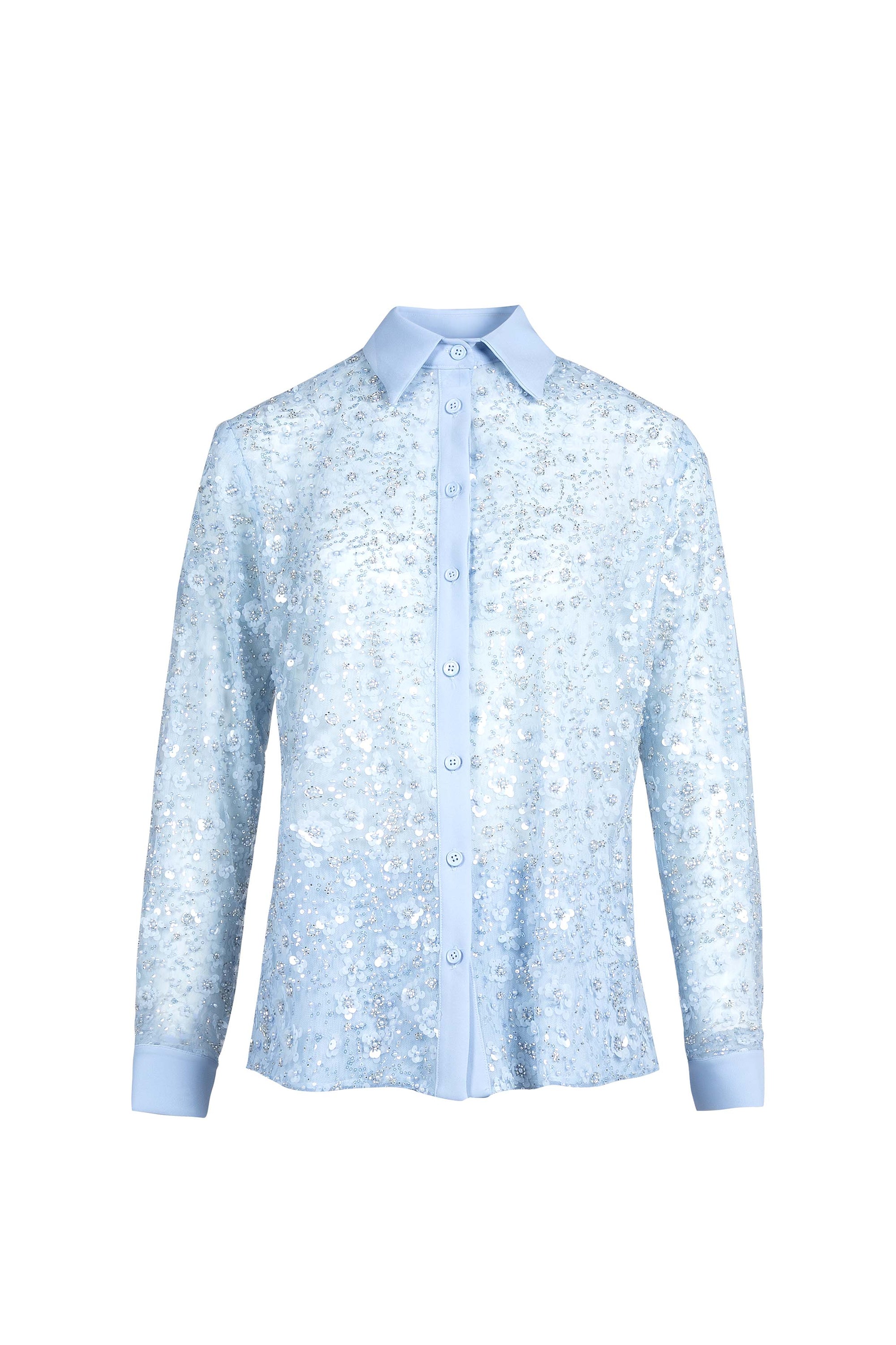 Caeruleum Flores Beaded Shirt